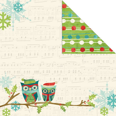 Creative Imaginations - Holiday Joy - Joyful Owl 12x12 d/sided paper  (pack of 10)
