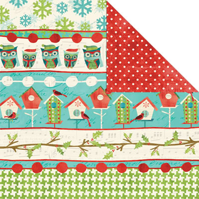 Creative Imaginations - Holiday Joy - Joyful Stripe 12x12 d/sided paper  (pack of 10)