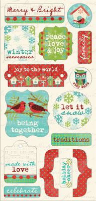 Creative Imaginations - Holiday Joy - Joyful 5x12 Cardstock Sticker  (pack of 6)
