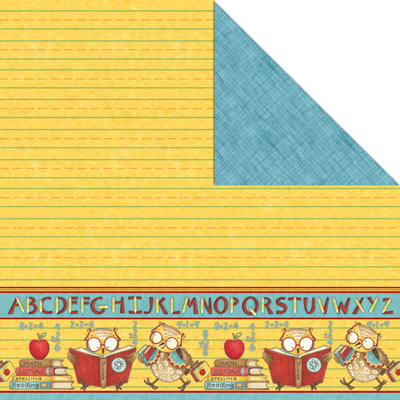 Creative Imaginations - Back to School - Smart Owlic 12x12 d/sided paper  (pack of 10)