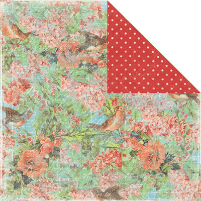 Creative Imaginations - Rejoice - Holly & Birds 12x12 d/sided paper  (pack of 10)
