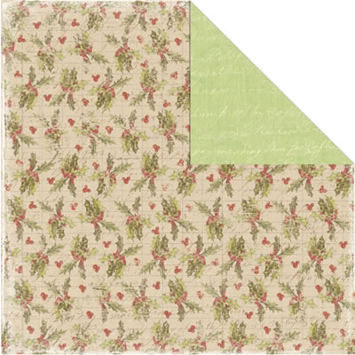 Creative Imaginations - Rejoice - Holly Berries 12x12 d/sided paper  (pack of 10)