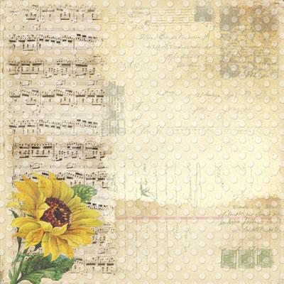 Creative Imaginations - Assemblage - Serenade 12x12 paint it paper w/ varnish pattern  (pack of 5)