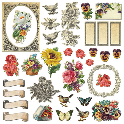 Creative Imaginations - Assemblage - Die Cut Shapes  (sold in 3's)