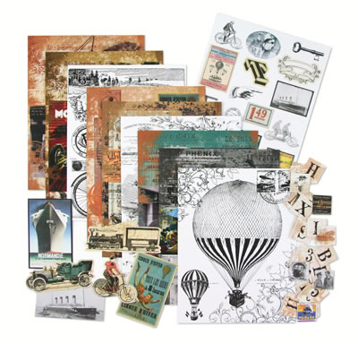 Little Yellow Bicycle - Collage Elements - Antique Transportation  (sold in 3's)