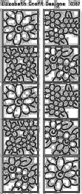 Elizabeth Craft Designs - Peel Off Stickers  Daisies in Frame  Silver  PREORDER2     (sold  6's)