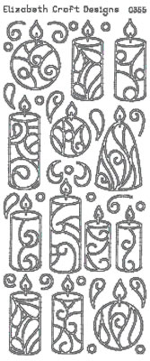 Elizabeth Craft Designs - Peel Off Stickers  Candles  Silver  PREORDER2   (sold in 6's)