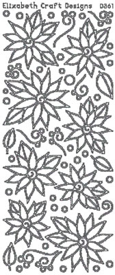 Elizabeth Craft Designs - Peel Off Stickers  Daisies  Silver  PREORDER2   (sold in 6's)