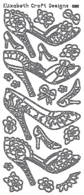 Elizabeth Craft Designs - Peel Off Stickers  High Heels  Silver  PREORDER2    (sold in 6's)