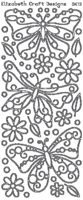 Elizabeth Craft Designs - Peel Off Stickers  Big Butterflies  Silver  PREORDER2    (sold in 6's)