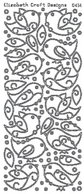 Elizabeth Craft Designs - Peel Off Stickers  Birds  Silver  PREORDER2   (sold in 6's)
