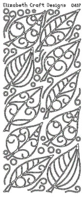 Elizabeth Craft Designs - Peel Off Stickers  Leaves  Silver  PREORDER2   (sold in 6's)