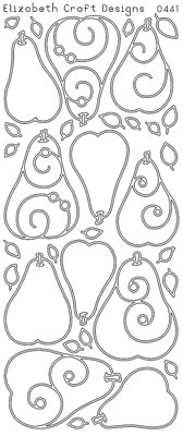 Elizabeth Craft Designs - Peel Off Stickers  Pears  Silver  PREORDER2   (sold in 6's)