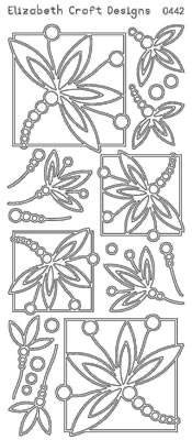 Elizabeth Craft Designs - Peel Off Stickers  Fantasy Flower  Silver  PREORDER2    (sold in 6's)