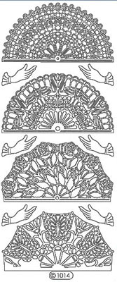 Elizabeth Craft Designs - Peel Off Stickers  Fans  Silver  PREORDER2     Fan   (sold in 6's)
