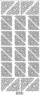 Elizabeth Craft Designs - Peel Off Stickers  Corners  Silver  PREORDER2   (sold in 6's)