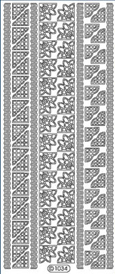 Elizabeth Craft Designs - Peel Off Stickers  Corners and Borders  Silver  PREORDER2     (sold in 6's)