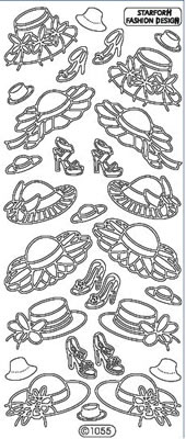 Elizabeth Craft Designs - Peel Off Stickers  Hats  Silver  PREORDER2   (sold in 6's)
