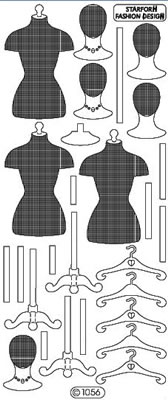 Elizabeth Craft Designs - Peel Off Stickers  Tailor's Dummy  Silver  PREORDER2    (sold in 6's)
