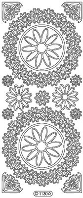 Elizabeth Craft Designs - Peel Off Stickers  Daisy Frame  Silver  PREORDER2    (sold in 6's)
