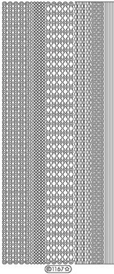 Elizabeth Craft Designs - Peel Off Stickers  Borders Assorted  Silver  PREORDER2    (sold in 6's)