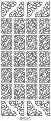 Elizabeth Craft Designs - Peel Off Stickers  Corners II  Silver  PREORDER2    (sold in 6's)