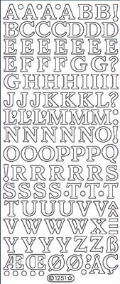 Elizabeth Craft Designs - Peel Off Stickers  Alphabet 14 Medium Capitals  Silver  PREORDER2 (sold in 6's)
