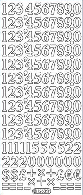 Elizabeth Craft Designs - Peel Off Stickers  Numbers 21  Silver  PREORDER2    (sold in 6's)