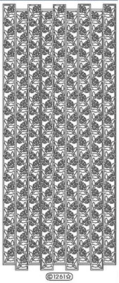 Elizabeth Craft Designs - Peel Off Stickers  Ribbon 2 Climbing Roses  Silver  PREORDER2 (sold in 6's)