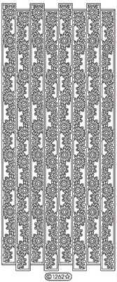 Elizabeth Craft Designs - Peel Off Stickers  Ribbon Flowers  Silver  PREORDER2    (sold in 6's)