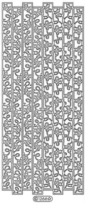 Elizabeth Craft Designs - Peel Off Stickers  Ribbon Butterfly  Silver  PREORDER2    (sold in 6's)