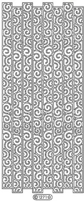 Elizabeth Craft Designs - Peel Off Stickers  Ribbon Swirls  Silver  PREORDER2    (sold in 6's)