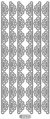Elizabeth Craft Designs - Peel Off Stickers  Lace Fan 2  Silver  PREORDER2     (sold in 6's)