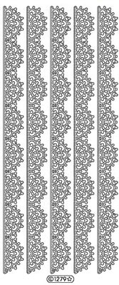 Elizabeth Craft Designs - Peel Off Stickers  Lace Fan 1  Silver  PREORDER2     (sold in 6's)