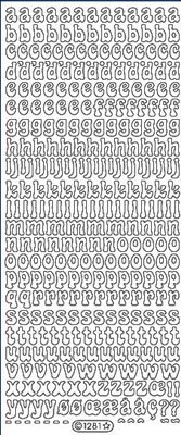 Elizabeth Craft Designs - Peel Off Stickers  Alphabet 19 Small Lower Case  Silver  PREORDER2  (sold in 6's)