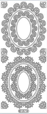 Elizabeth Craft Designs - Peel Off Stickers  Lace Frames 1  Silver  PREORDER2     (sold in 6's)