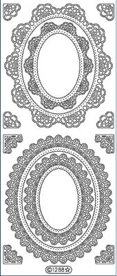 Elizabeth Craft Designs - Peel Off Stickers  Lace Frames 2  Silver  PREORDER2     (sold in 6's)