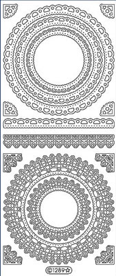 Elizabeth Craft Designs - Peel Off Stickers  Lace Frames 3  Silver  PREORDER2     (sold in 6's)