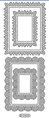 Elizabeth Craft Designs - Peel Off Stickers  Lace Frames 4  Silver  PREORDER2     (sold in 6's)