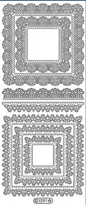 Elizabeth Craft Designs - Peel Off Stickers  Lace Frames 5  Silver  PREORDER2     (sold in 6's)