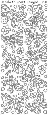 Elizabeth Craft Designs - Peel Off Stickers  Small Butterflies  Silver  PREORDER2    (sold in 6's)