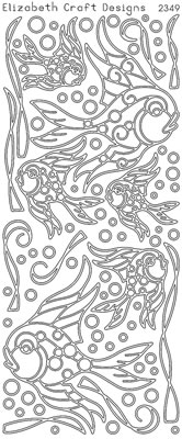 Elizabeth Craft Designs - Peel Off Stickers  Fish  Silver  PREORDER2     Fishes   (sold in 6's)