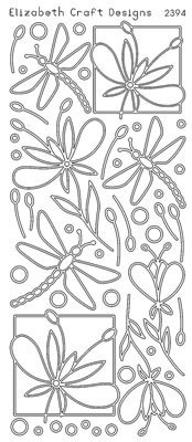 Elizabeth Craft Designs - Peel Off Stickers  Dragonfly  Silver  PREORDER2   (sold in 6's)
