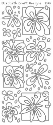 Elizabeth Craft Designs - Peel Off Stickers  Fantasy Flower  Silver  PREORDER2    (sold in 6's)