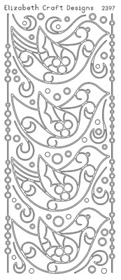 Elizabeth Craft Designs - Peel Off Stickers  Christmas Doves  Silver  PREORDER2    (sold in 6's)