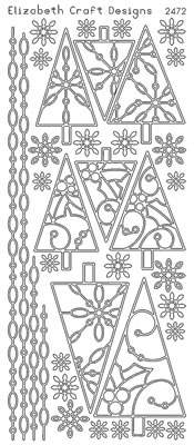 Elizabeth Craft Designs - Peel Off Stickers  Christmas Trees II  Silver  PREORDER2     (sold in 6's)