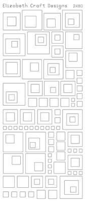 Elizabeth Craft Designs - Glitter Peel Off Stickers  Squares Solid  Silver  PREORDER2     (sold in 6's)