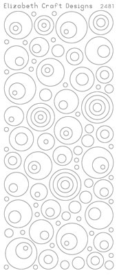 Elizabeth Craft Designs - Glitter Peel Off Stickers  Squares Circles  Silver  PREORDER2  Solid   (sold in 6's)