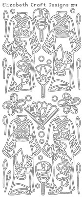 Elizabeth Craft Designs - Peel Off Stickers  Kimono  Silver  PREORDER2   (sold in 6's)