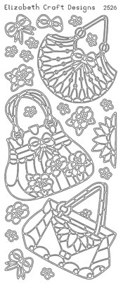 Elizabeth Craft Designs - Peel Off Stickers  Cute Bags  Silver  PREORDER2    (sold in 6's)